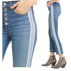Veronica Beard Size 26 Jeans High Rise Baby Boot Cut Tuxedo Stripe Carolyn